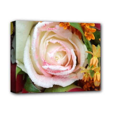 Floral Bouquet Orange Pink Rose Deluxe Canvas 14  X 11  (stretched) by yoursparklingshop