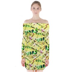 Ubrs Yellow Long Sleeve Off Shoulder Dress by Rokinart