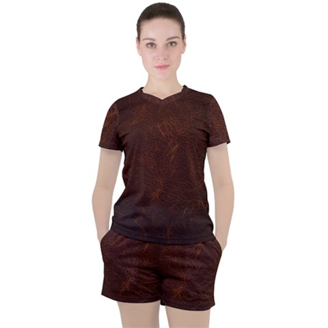 Leather To Leather 4 Women s Tee And Shorts Set by skindeep