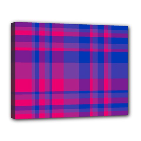 Bisexual Plaid Canvas 14  X 11  (stretched) by NanaLeonti