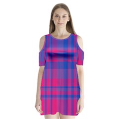 Bisexual Plaid Shoulder Cutout Velvet One Piece