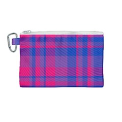 Bisexual Plaid Canvas Cosmetic Bag (medium) by NanaLeonti