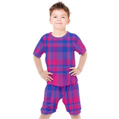 Bisexual Plaid Kids  Tee And Shorts Set by NanaLeonti