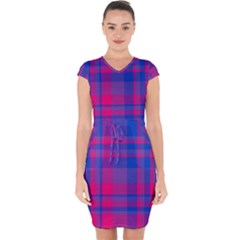 Bisexualplaid Capsleeve Drawstring Dress  by NanaLeonti