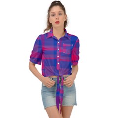 Bisexual Plaid Tie Front Shirt  by NanaLeonti