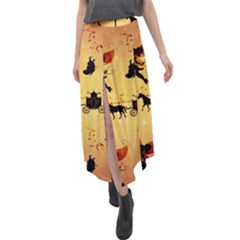 Cute Fairy Tal Pattern Velour Split Maxi Skirt by FantasyWorld7
