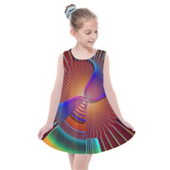 Lines Rays Background Light Rainbow Kids  Summer Dress by Bajindul