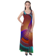 Lines Rays Background Light Rainbow Sleeveless Velour Maxi Dress