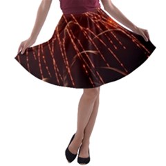 Fireworks Red Orange Yellow A-line Skater Skirt by Bajindul