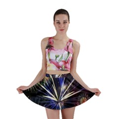 Fireworks Rocket Night Lights Mini Skirt