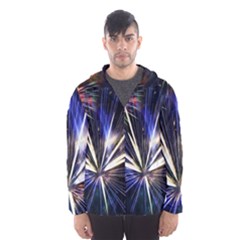 Fireworks Rocket Night Lights Men s Hooded Windbreaker by HermanTelo