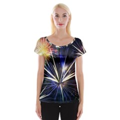 Fireworks Rocket Night Lights Cap Sleeve Top