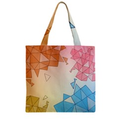 Background Pastel Geometric Lines Zipper Grocery Tote Bag