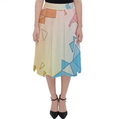 Background Pastel Geometric Lines Classic Midi Skirt