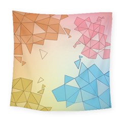 Background Pastel Geometric Lines Square Tapestry (large)
