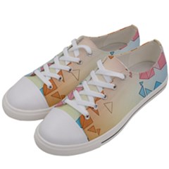 Background Pastel Geometric Lines Women s Low Top Canvas Sneakers