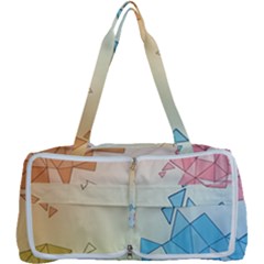 Background Pastel Geometric Lines Multi Function Bag