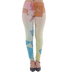 Background Pastel Geometric Lines Lightweight Velour Leggings by Alisyart