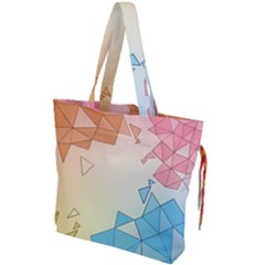 Background Pastel Geometric Lines Drawstring Tote Bag by Alisyart