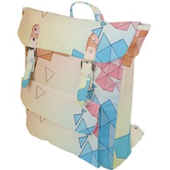 Background Pastel Geometric Lines Buckle Up Backpack