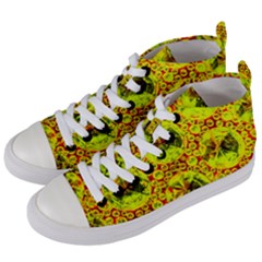 Cut Glass Beads Women s Mid-top Canvas Sneakers by essentialimage