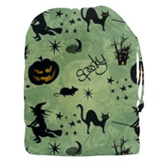 Funny Halloween Pattern With Witch, Cat And Pumpkin Drawstring Pouch (3xl) by FantasyWorld7