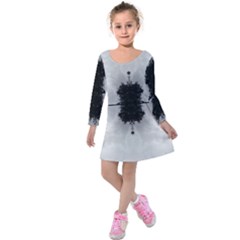 Cloud Island With A Horizon So Clear Kids  Long Sleeve Velvet Dress by pepitasart