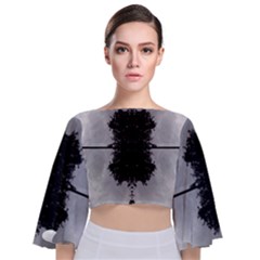 Cloud Island With A Horizon So Clear Tie Back Butterfly Sleeve Chiffon Top by pepitasart