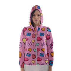 Candy Pattern Women s Hooded Windbreaker by Sobalvarro