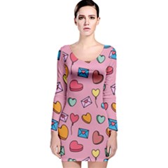 Candy Pattern Long Sleeve Velvet Bodycon Dress by Sobalvarro