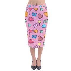 Candy Pattern Velvet Midi Pencil Skirt by Sobalvarro