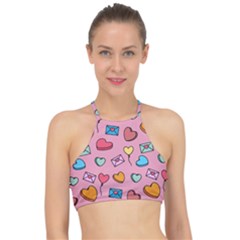 Candy Pattern Racer Front Bikini Top by Sobalvarro