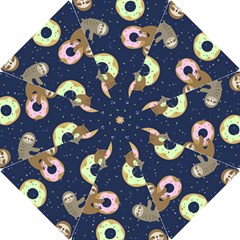 Cute Sloth With Sweet Doughnuts Hook Handle Umbrellas (large) by Sobalvarro