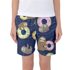 Cute Sloth With Sweet Doughnuts Women s Basketball Shorts by Sobalvarro