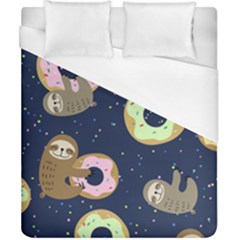 Cute Sloth With Sweet Doughnuts Duvet Cover (california King Size) by Sobalvarro