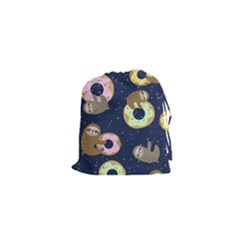 Cute Sloth With Sweet Doughnuts Drawstring Pouch (xs) by Sobalvarro