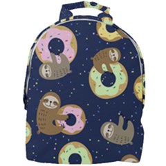 Cute Sloth With Sweet Doughnuts Mini Full Print Backpack by Sobalvarro