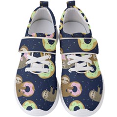 Cute Sloth With Sweet Doughnuts Men s Velcro Strap Shoes by Sobalvarro