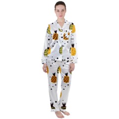 Pineapples Satin Long Sleeve Pyjamas Set by Sobalvarro