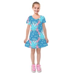 Pineapples Kids  Short Sleeve Velvet Dress by Sobalvarro