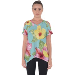 Hibiscus Cut Out Side Drop Tee by Sobalvarro