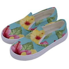 Hibiscus Kids  Canvas Slip Ons by Sobalvarro