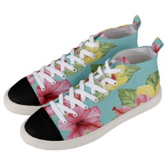 Hibiscus Men s Mid-top Canvas Sneakers by Sobalvarro