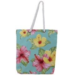 Hibiscus Full Print Rope Handle Tote (large) by Sobalvarro