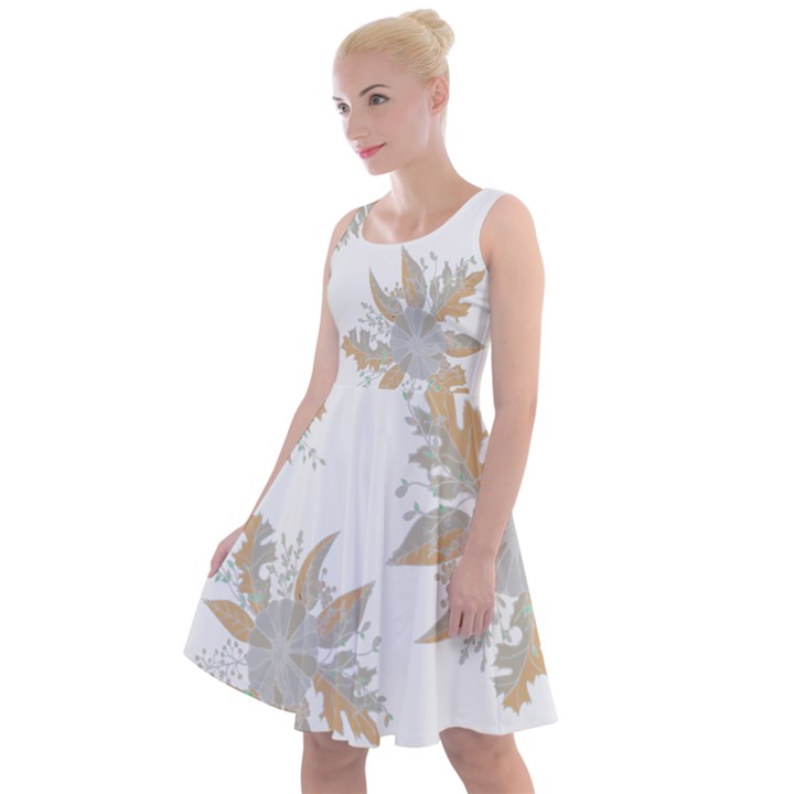 Harvest white-- Knee Length Skater Dress