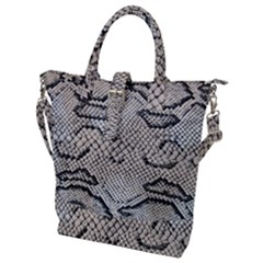 Snake Leather Buckle Top Tote Bag by skindeep