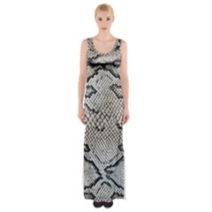 Snake Leather Thigh Split Maxi Dress by skindeep