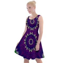 Mandala In Leaves,on Beautiful Leaves In Bohemian Style Knee Length Skater Dress by pepitasart