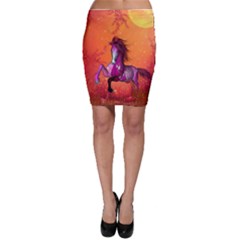 Wonderful Fantasy Horse In A Autumn Landscape Bodycon Skirt by FantasyWorld7