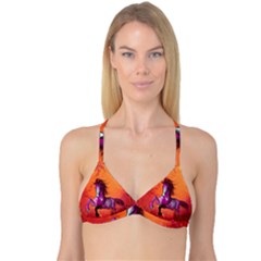 Wonderful Fantasy Horse In A Autumn Landscape Reversible Tri Bikini Top